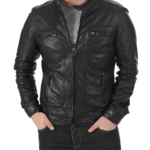 Black Leather Biker Jacket