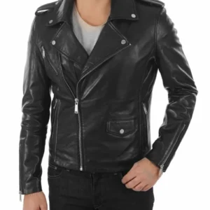 Black Leather Biker Jacket