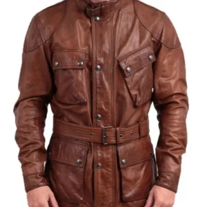 Brown Leather 3/4 Length Jacket