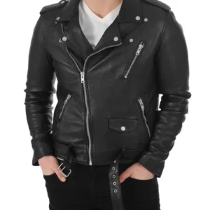 Black Leather Biker Jacket