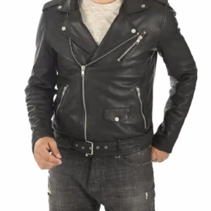 Black Leather Biker Jacket