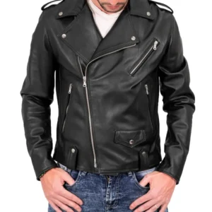 Black Leather Biker Jacket