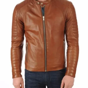 Tan Leather Biker Jacket