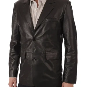 Black Leather Blazer