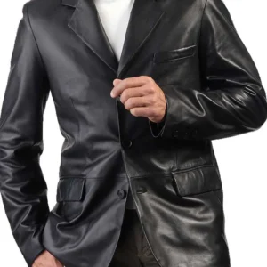 Black Leather Blazer