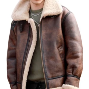 Distressed Brown B3 Bomber Leather Jacket