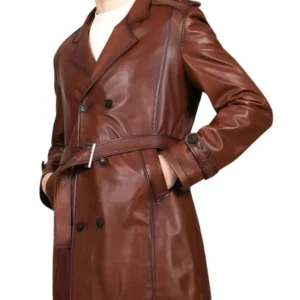 Cognac Leather Coat