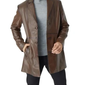 Brown Leather Trench Coat