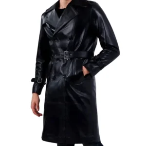 Black Leather Trench Coat