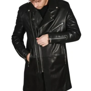 Black Leather Trench Coat