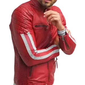 Red Leather Biker Jacket