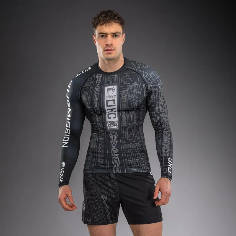 Karate Combat by Venum Long Sleeve Rashguard - Black/Grey