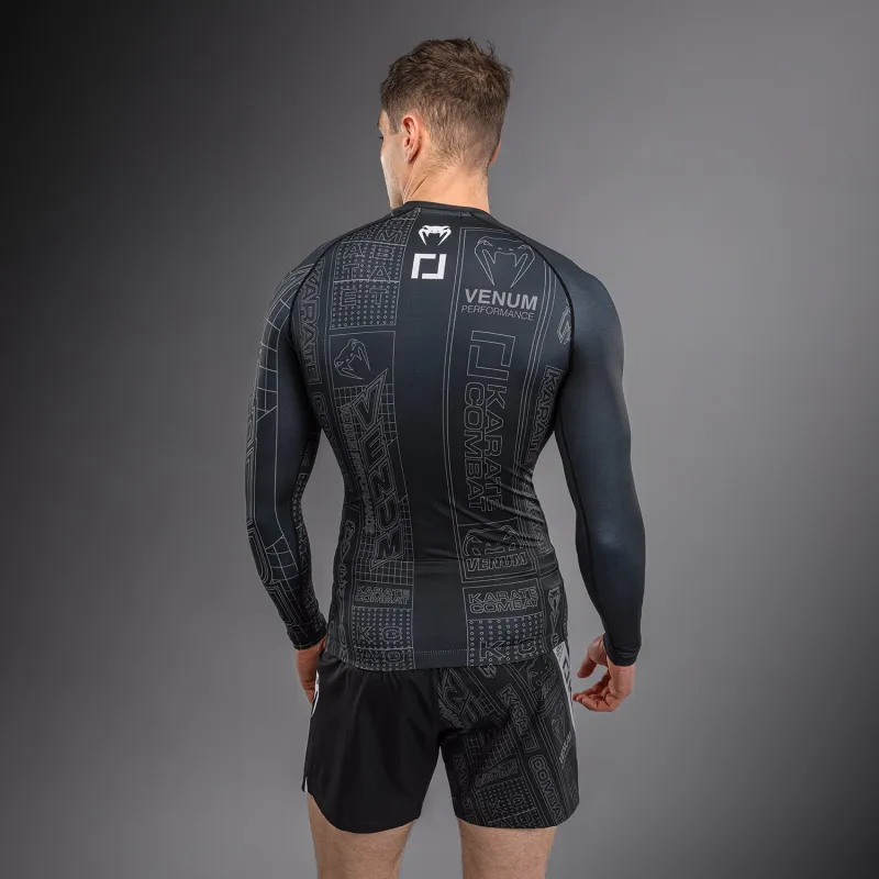 Karate Combat by Venum Long Sleeve Rashguard - Black/Grey - Image 4