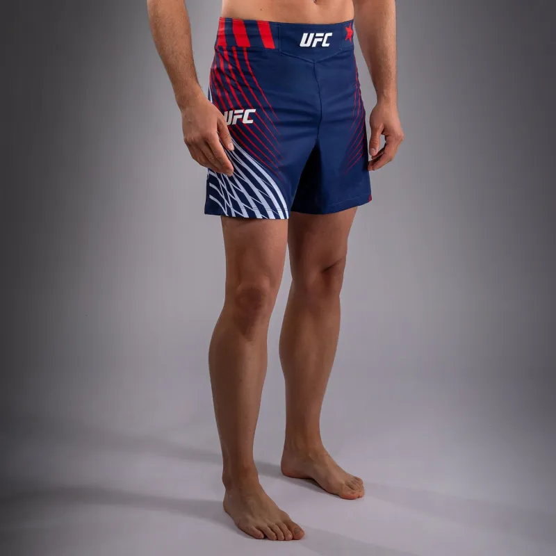 Men's Official UFC Freedom 250 by Venum Blue Authentic Fight Night Short Fit Fight Short -Garcia - Image 2