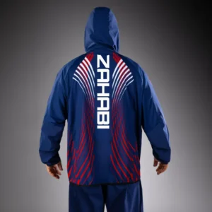 Men's Official UFC Freedom 250 by Venum Blue Authentic Fight Night Walkout Hoodie -Zahabi