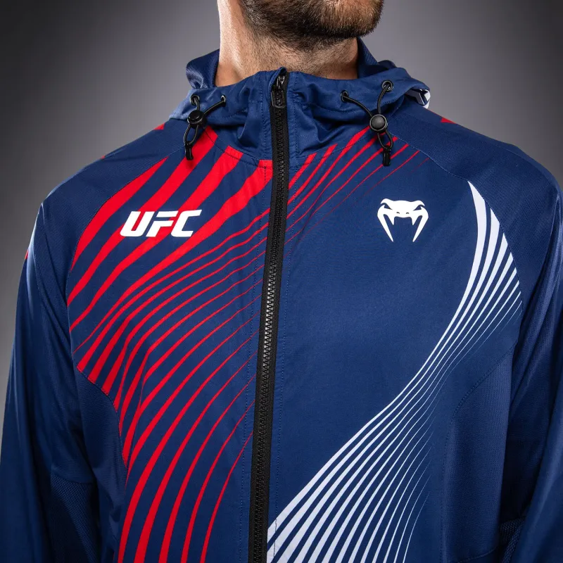 Men's Official UFC Freedom 250 by Venum Blue Authentic Fight Night Walkout Hoodie -Zahabi - Image 5
