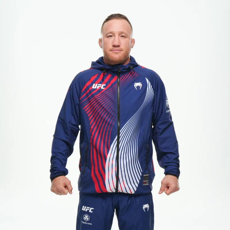Men's Official UFC Freedom 250 by Venum Blue Authentic Fight Night Walkout Hoodie - Image 2