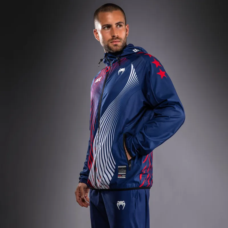 Men's Official UFC Freedom 250 by Venum Blue Authentic Fight Night Walkout Hoodie -Lewis - Image 5