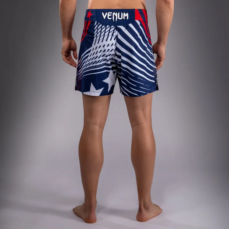 Men's Official UFC Freedom 250 by Venum Blue Personalized Authentic Fight Night Short Fit Fight Short - Image 5