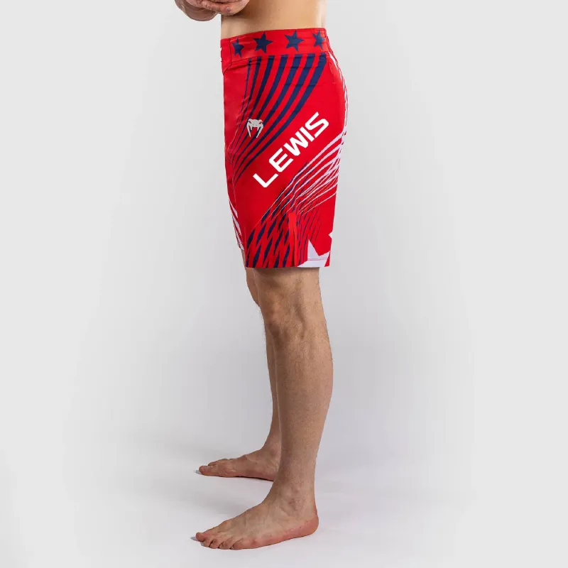 Men's Official UFC Freedom 250 by Venum Red Authentic Fight Night Long Fit Fight Short -Lewis