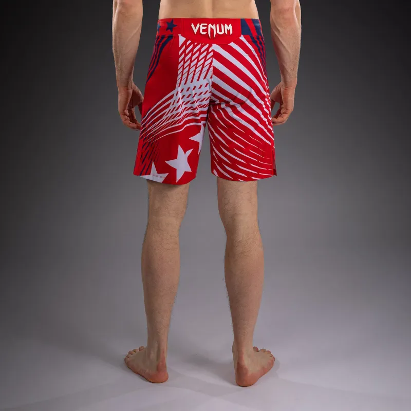 Men's Official UFC Freedom 250 by Venum Red Authentic Fight Night Long Fit Fight Short -Zahabi - Image 2
