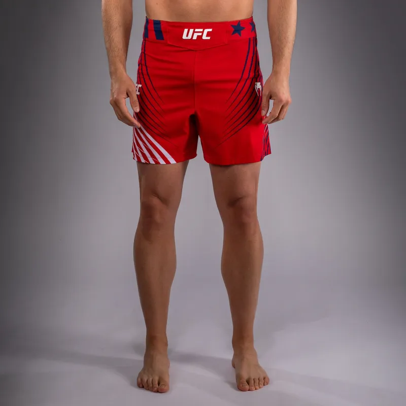 Men's Official UFC Freedom 250 by Venum Red Authentic Fight Night Short Fit Fight Short