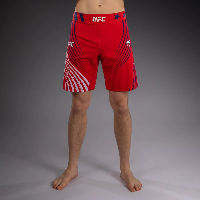 Men's Official UFC Freedom 250 by Venum Red Authentic Fight Night Short Fit Fight Short - Image 2