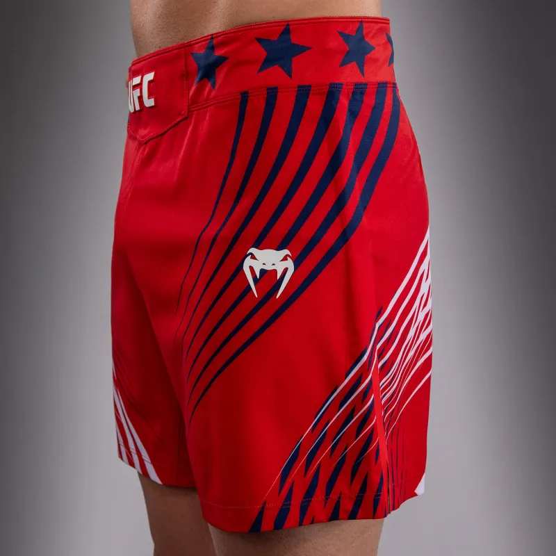 Men's Official UFC Freedom 250 by Venum Red Authentic Fight Night Short Fit Fight Short - Image 5