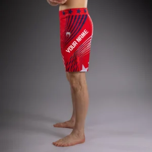 Men's Official UFC Freedom 250 by Venum Red Personalized Authentic Fight Night Long Fit Fight Short