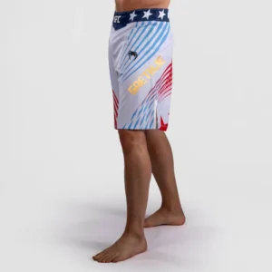 Men's Official UFC Freedom 250 by Venum White Authentic Fight Night Long Fit Fight Short -Gaethje