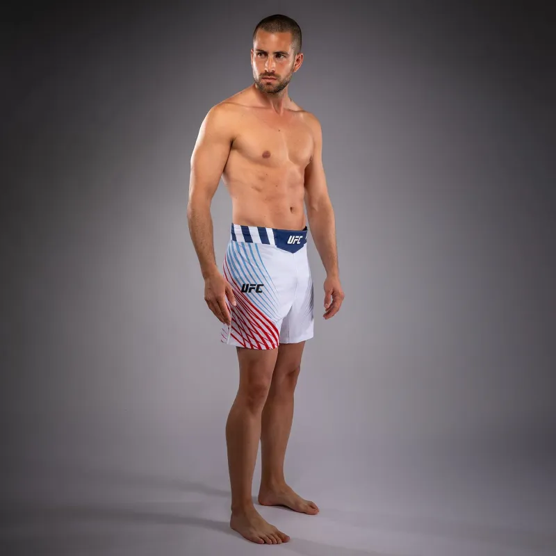 Men's Official UFC Freedom 250 by Venum White Authentic Fight Night Short Fit Fight Short - Image 2