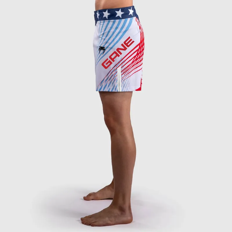 Men's Official UFC Freedom 250 by Venum White Authentic Fight Night Short Fit Fight Short -Gane