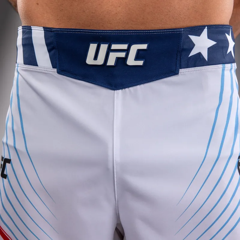 Men's Official UFC Freedom 250 by Venum White Authentic Fight Night Short Fit Fight Short -Gane - Image 4