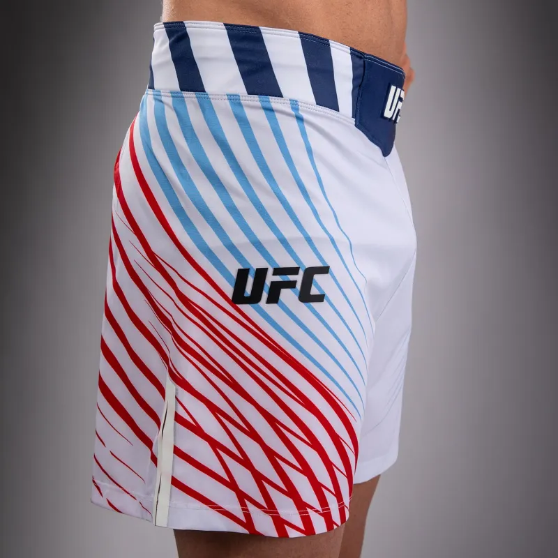 Men's Official UFC Freedom 250 by Venum White Authentic Fight Night Short Fit Fight Short -Lopes - Image 5