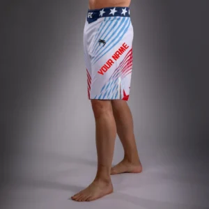 Men's Official UFC Freedom 250 by Venum White Personalized Authentic Fight Night Long Fit Fight Short