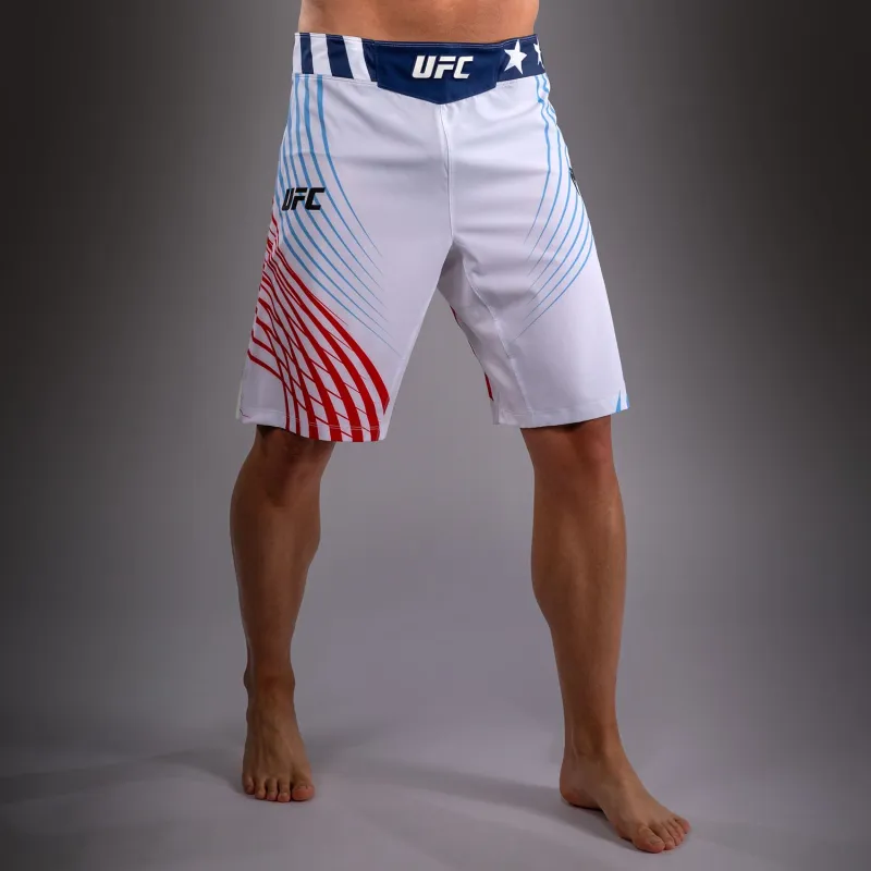 Men's Official UFC Freedom 250 by Venum White Personalized Authentic Fight Night Long Fit Fight Short - Image 3