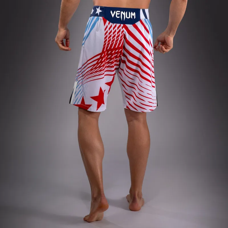 Men's Official UFC Freedom 250 by Venum White Personalized Authentic Fight Night Long Fit Fight Short - Image 4
