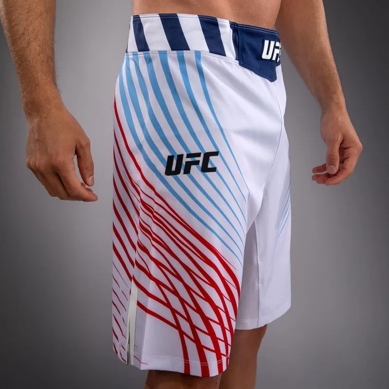 Men's Official UFC Freedom 250 by Venum White Personalized Authentic Fight Night Long Fit Fight Short - Image 5