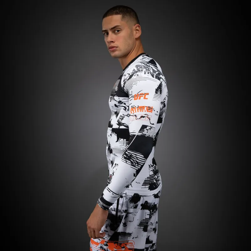 Men's UFC Zenith by Venum White Authentic Fight Week Performance Long Sleeve Rashguard - Image 2