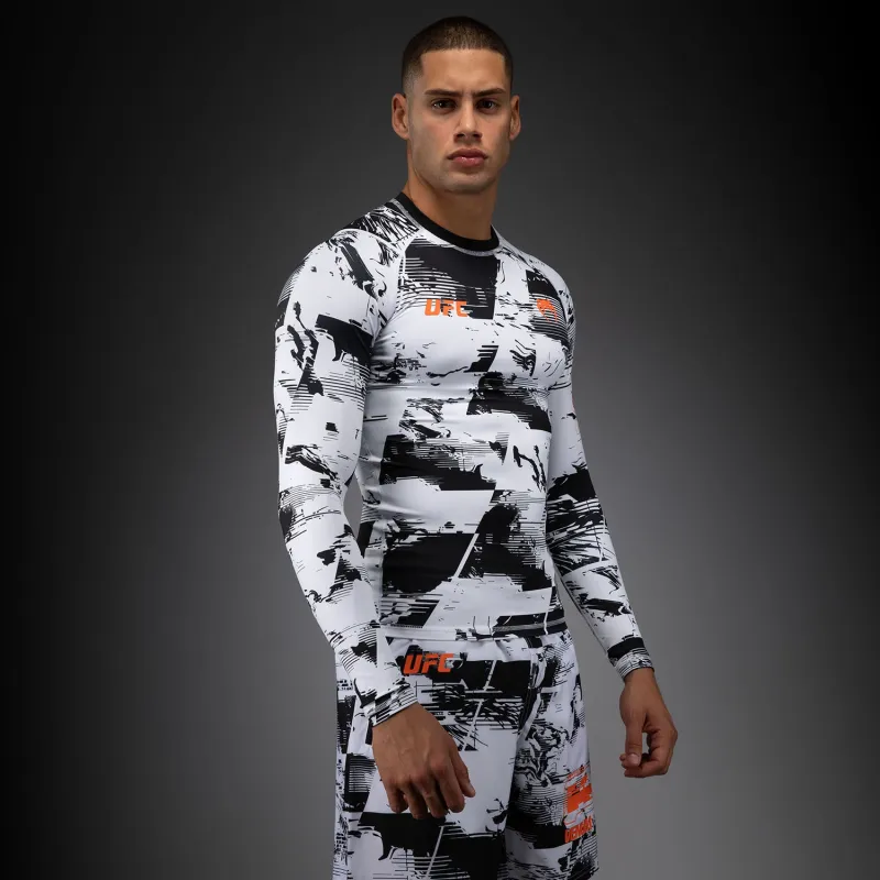 Men's UFC Zenith by Venum White Authentic Fight Week Performance Long Sleeve Rashguard - Image 3