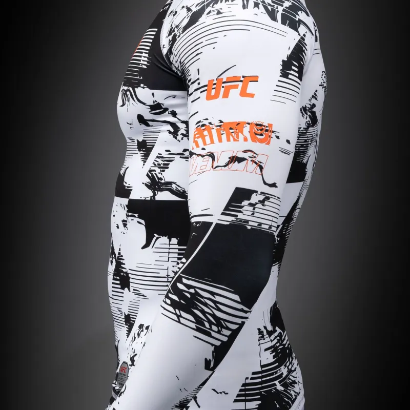 Men's UFC Zenith by Venum White Authentic Fight Week Performance Long Sleeve Rashguard - Image 5