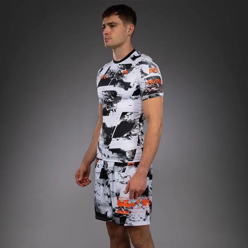 Men's UFC Zenith by Venum White Authentic Fight Week Performance Short Sleeve Rashguard - Image 2
