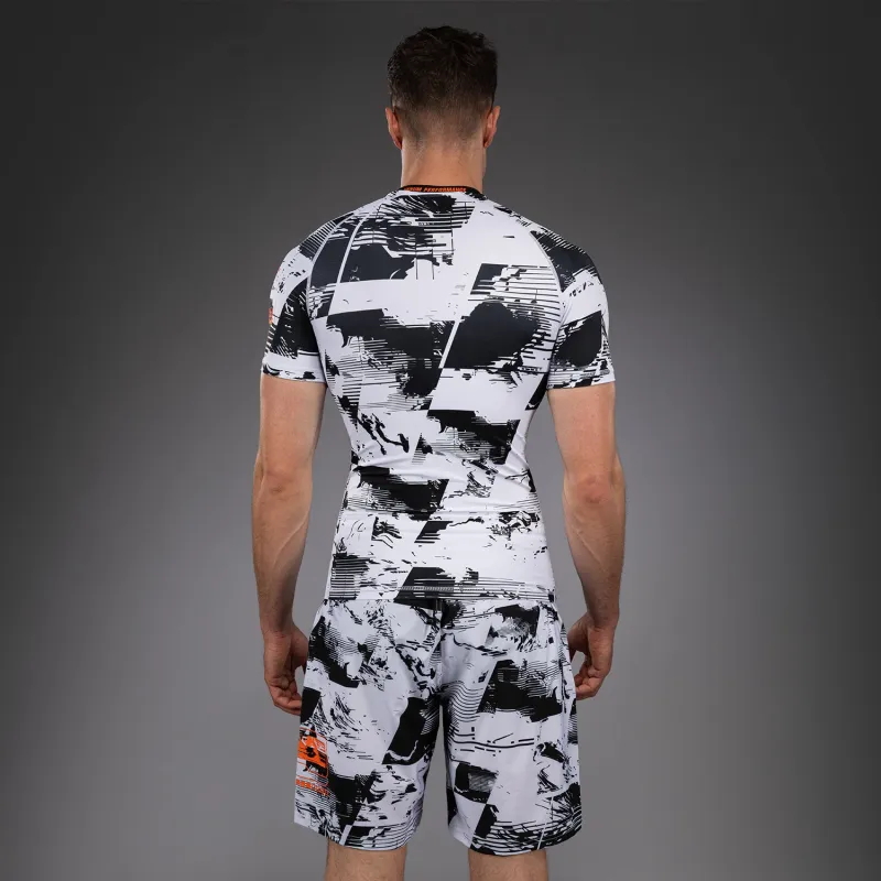 Men's UFC Zenith by Venum White Authentic Fight Week Performance Short Sleeve Rashguard - Image 3