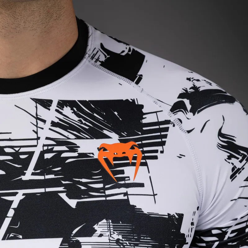 Men's UFC Zenith by Venum White Authentic Fight Week Performance Short Sleeve Rashguard - Image 5