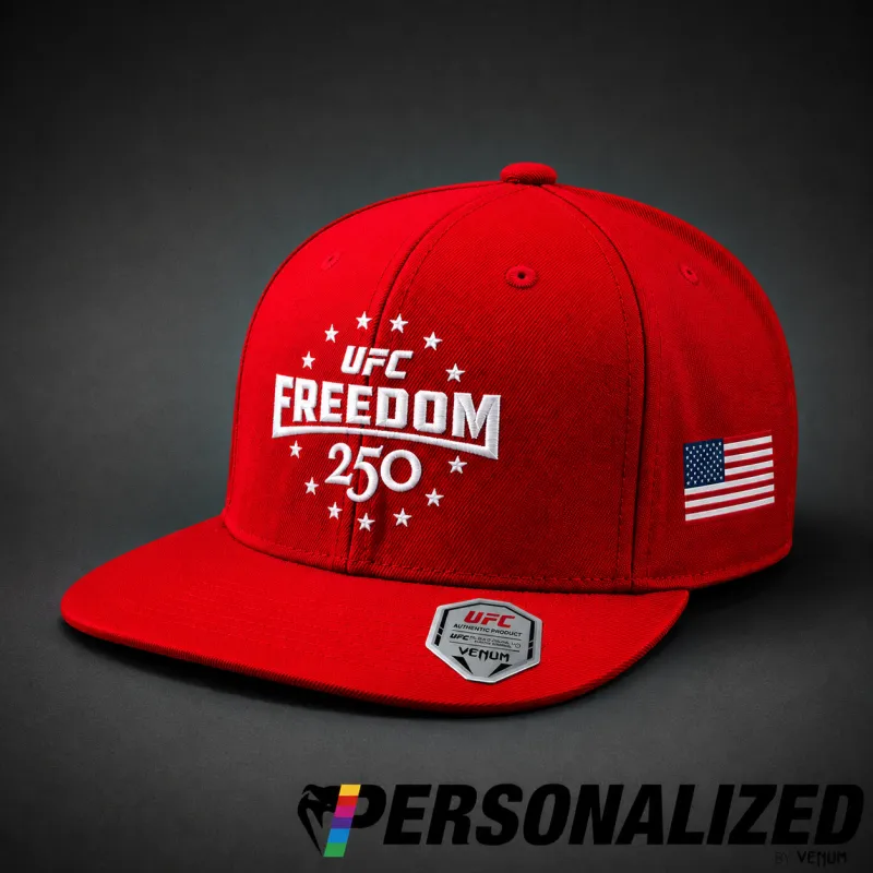 Official UFC Freedom 250 Personalized Authentic Fight Night Cap - Red