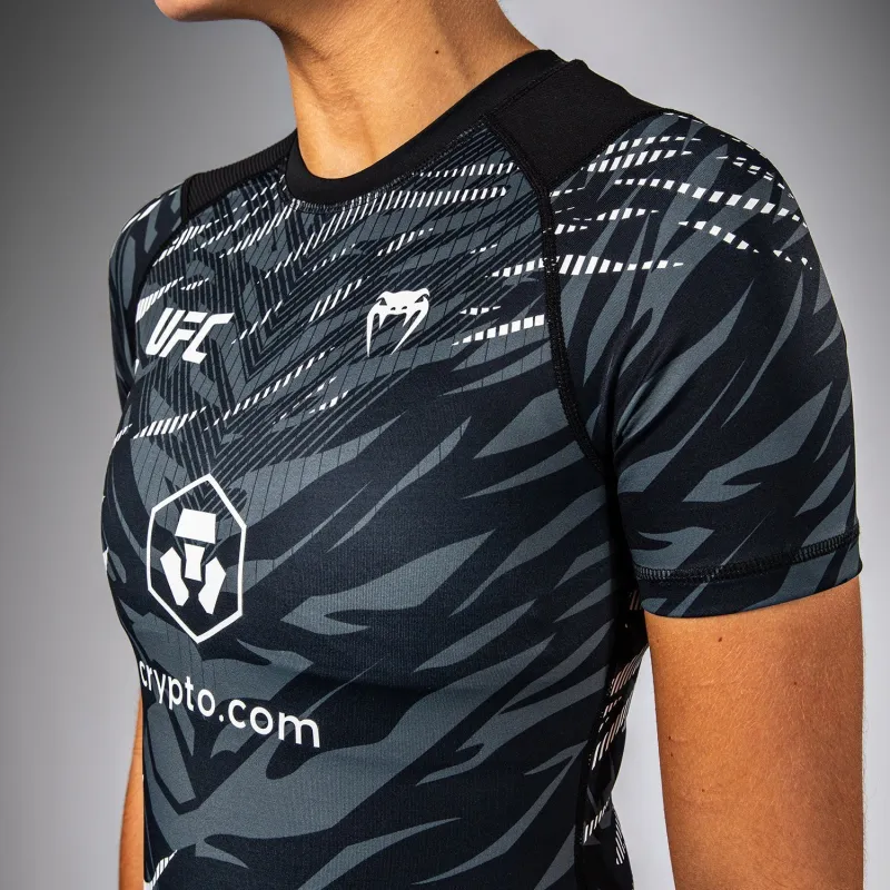 UFC Fusion by Venum Authentic Fight Night Women’s Performance Short Sleeve Rashguard - Black - Image 5
