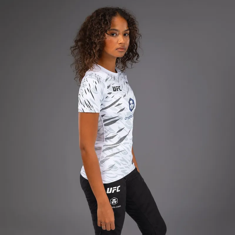 UFC Fusion by Venum Authentic Fight Night Women’s Performance Short Sleeve Rashguard - White - Image 2