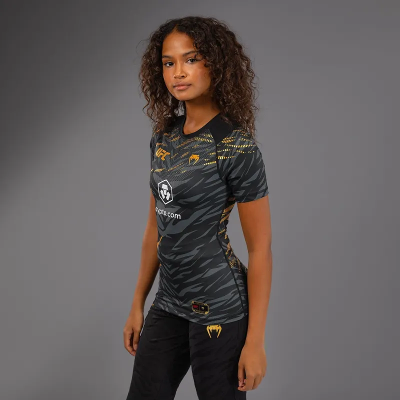 UFC Fusion by Venum Authentic Fight Night Women’s Performance Short Sleeve Rashguard - Champion - Image 3