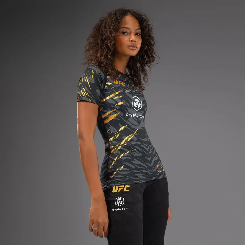 UFC Fusion by Venum Authentic Fight Night Women’s Performance Short Sleeve Rashguard - Champion - Image 4
