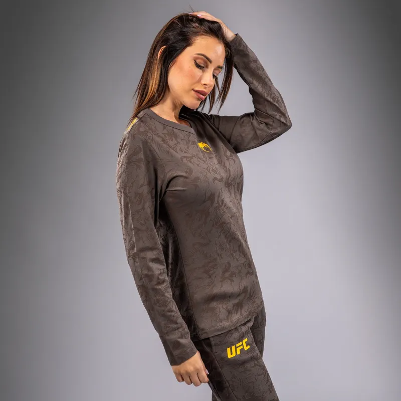UFC Fusion by Venum Fight Week Women’s Long Sleeve Cotton T-Shirt - Earthen Brown - Image 4